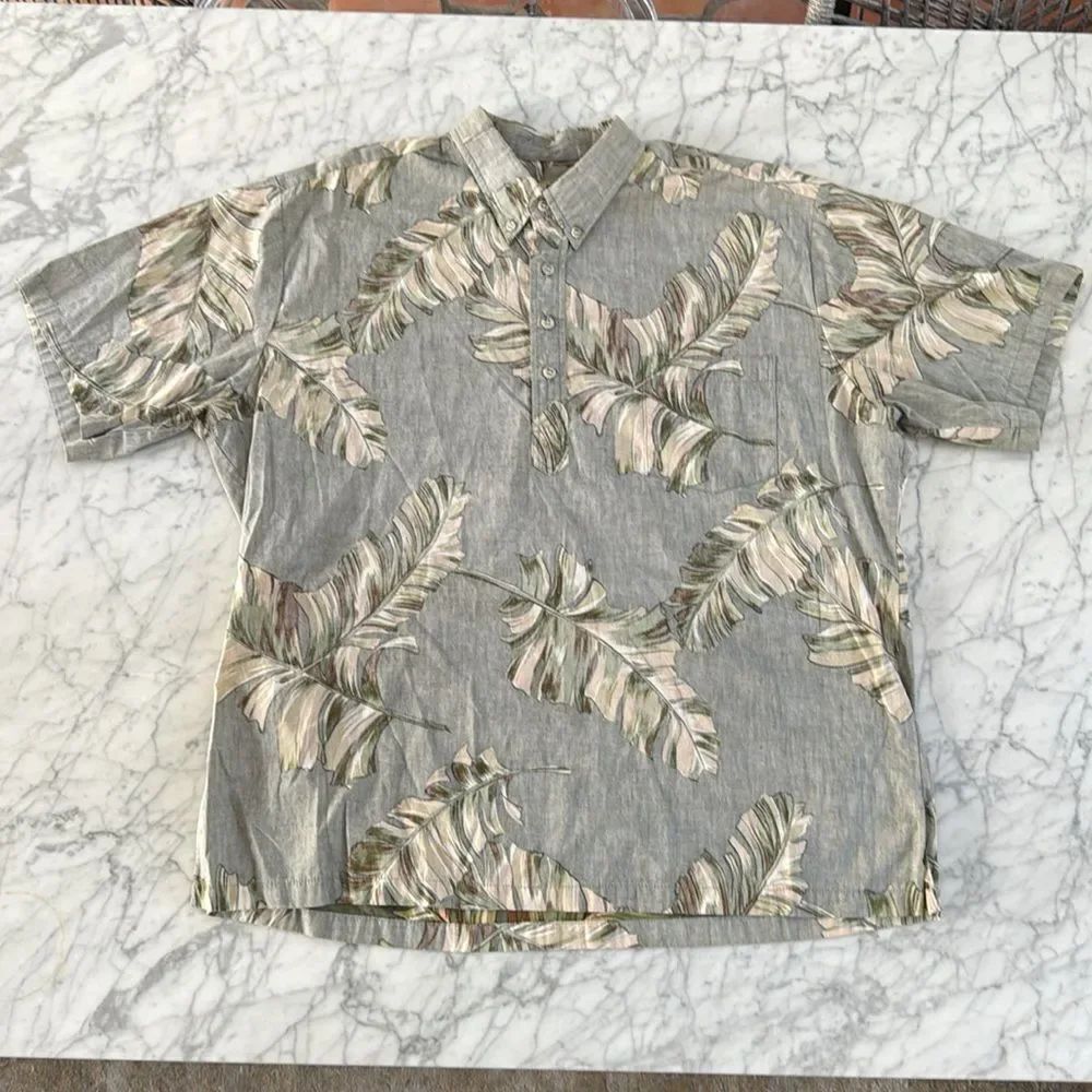 TORI RICHARD Vintage Honolulu Hawaiian Muted Palm Shirt Mens XXL Made in Hawaii